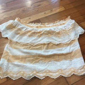American Eagle off the shoulder embroidered top